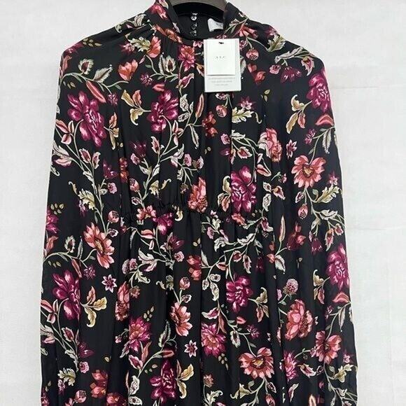 NEW NWT $525 A.L.C. Bold Floral Printed Nadia Dres - Picture 10 of 13
